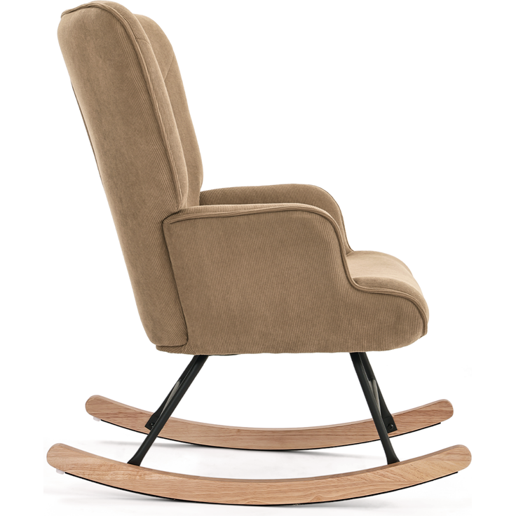 GOEURVANT 5006 Schaukelstuhl ohne Hocker (Relaxsessel, Ohrensessel) - Feincord - Camel – Bild 4