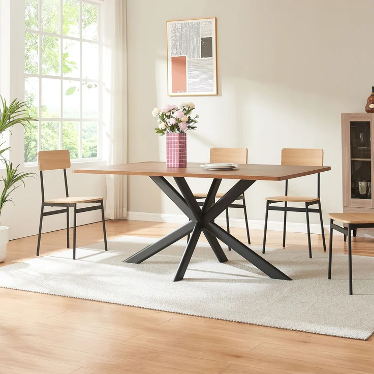 Tischgestell Svallersun flach-ovales Profil 140x78x71,5 cm Schwarz [en. casa] – Bild 4