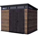 Keter Kunststoff Gerätehaus Signature Walnuss 9x7 inkl. Fußboden 279 x 218 cm braun Holzoptik