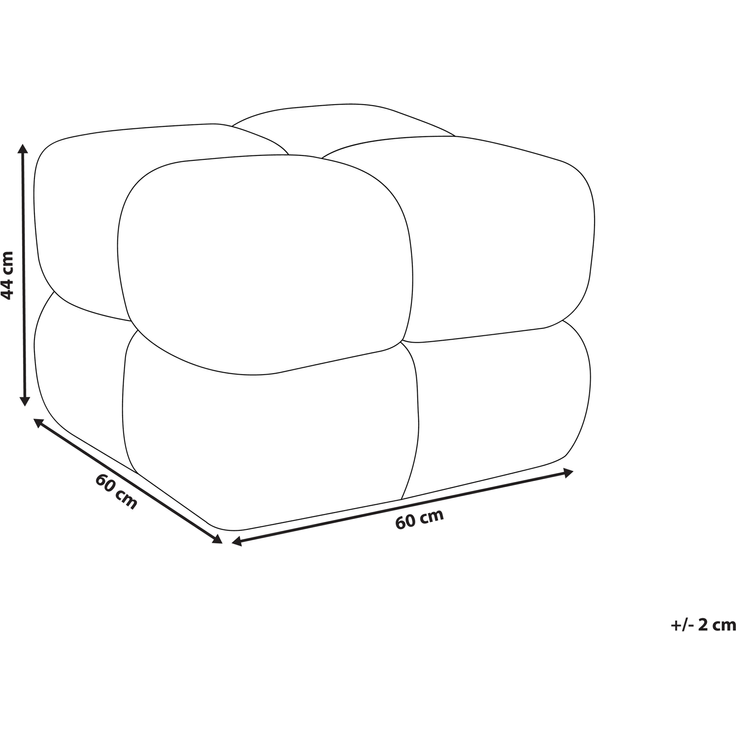 Pouf CALIENTE Samtstoff Dunkelbraun – Bild 2