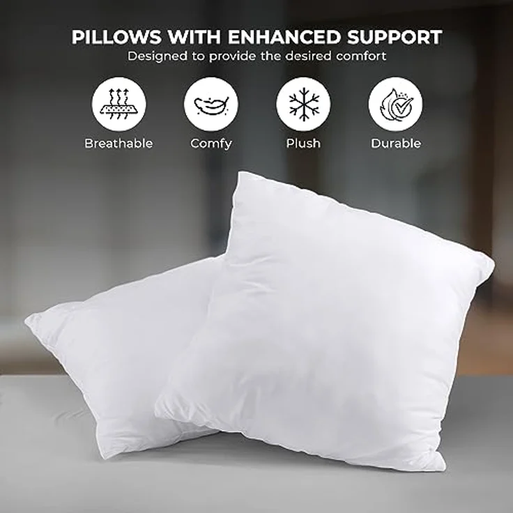 Utopia Bedding 2er Set Kissenfüllung 80 x 80 cm, Innenkissen Füllkissen Kopfkissen Sofakissen (Weiß) – Bild 7