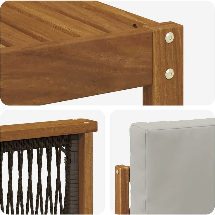 vidaXL Outdoor-Sofagarnitur 8 stk. 8-Sitzer Natur und Hellgrau 3384652 – Bild 7