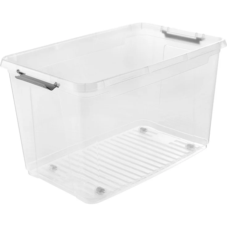 keeeper Aufbewahrungsbox Clipbox Leo (Set 5 St) 56 L, 59 x 38 x 35,5 cm (Set, 5 St), Schanierclips, Doppelöffnung, 90° drehbare Räder, fixierbarer Deckel – Bild 2