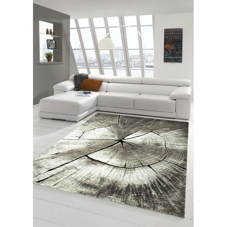 merinos Teppich Kurzflorteppich CARRARA, B 200 x H 290 cm, rechteckig, Höhe: 13 mm, Braun, in Holzoptik – Bild 1
