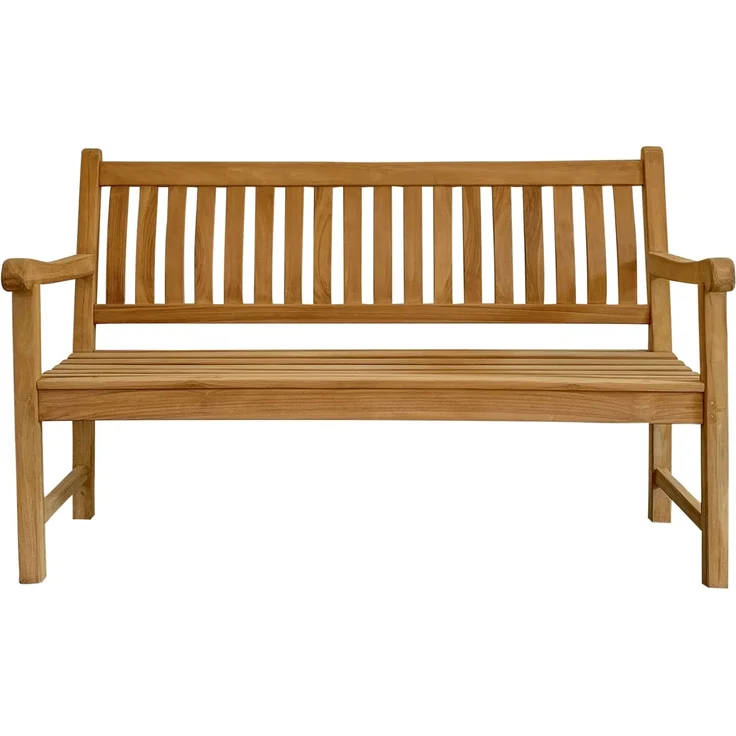 Gartenbank David Sitzbank Holzbank Gartenmöbel 120x80x92cm Teakholz – Bild 2