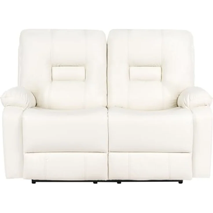 Sofa Set manuell verstellbar 4-Sitzer BERGEN Kunstleder Weiß – Bild 6