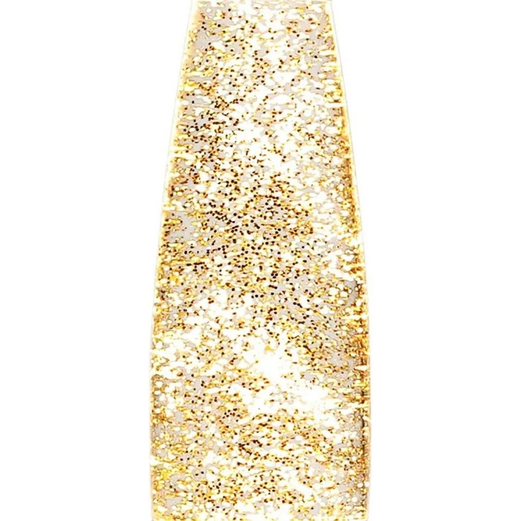 Licht-Erlebnisse Lavalampe ROXY, Warmweiß, Tischleuchte Glitter 40 cm G9 in Gold Retro Tischlampe – Bild 2