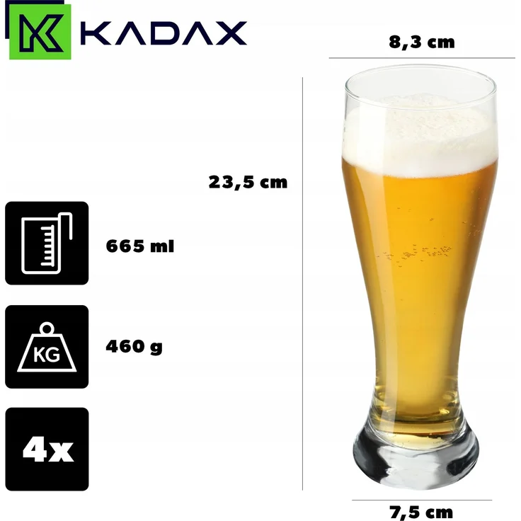 KADAX Bierkrüge Pokale Biergläser 665ml 4 Stk – Bild 3