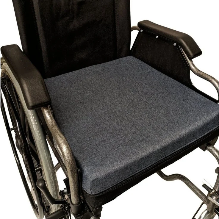 Seniori Sitzkissen SENIORI Rollstuhlkissen 42x42x8cm Antidekubitus Schaumstoffschicht, 5K. Blau – Bild 2