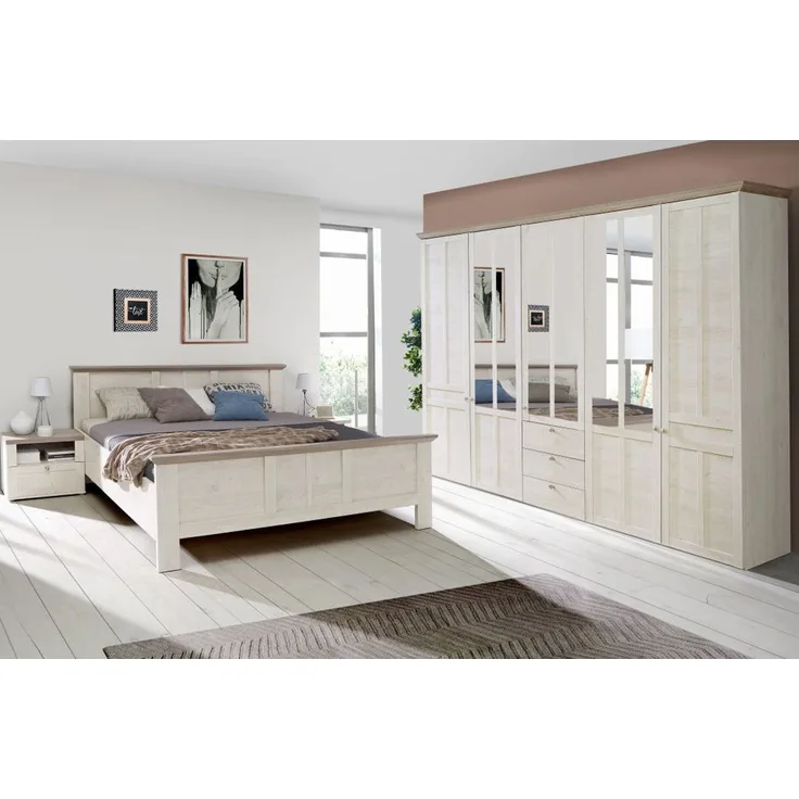 Schlafzimmer-Set >Indianapolis< (4-teilig) in Schneeeiche