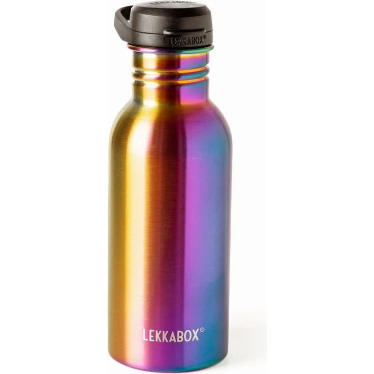 LEKKABOX Trinkflasche Edelstahl Trinkflasche, Rainbow 500ml - Kinder Sport Edelstahlflasche, Leicht wie Alu, aber aus Edelstahl – perfekt für Schule & Sport