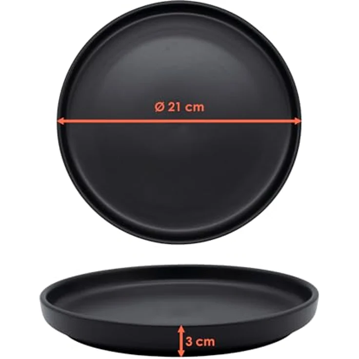 Spetebo Tafelservice Feinkeramik Service schwarz matt - 6er Set (1-tlg), 6 Personen, Feinkeramik, für Backofen und Mikrowelle geeignet – Bild 3
