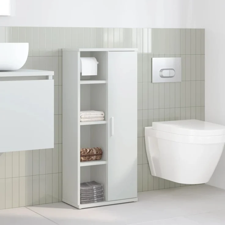 vidaXL Badezimmerschrank mit Rollenhalter Weiß 39x22x90 cm 858524 – Bild 7