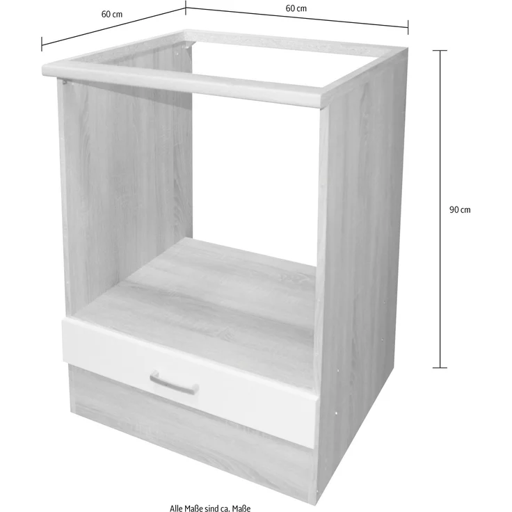 Herdumbauschrank >Ailina< in Sonoma-Eiche / weiß - 60x90x60 (BxHxT) – Bild 7