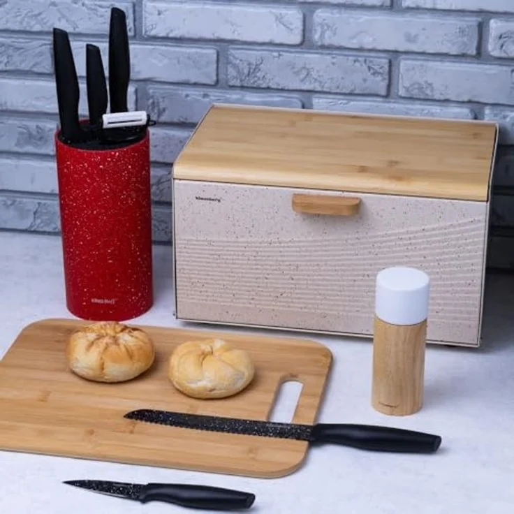 Klausberg Klausberg Set mit 5 Marmor-Küchenmessern mit Schäler 48670 – Bild 5