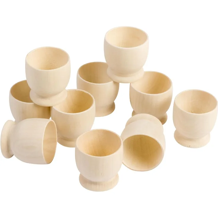 EDUPLAY 370129 Holzeierbecher 10er Set, natur