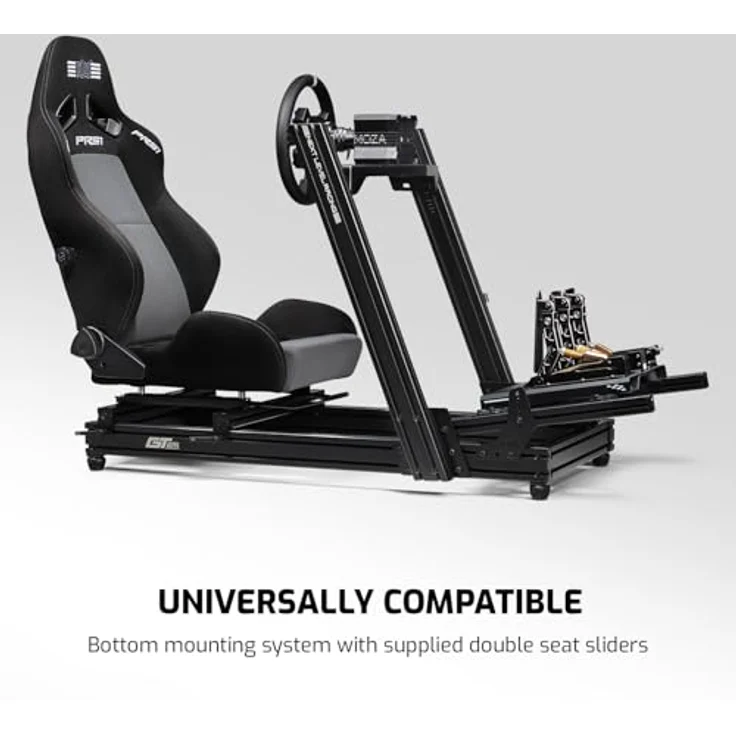 Next Level Racing PRS1 Performance Reclining Seat, Sim Racing Sitz für bis zu 150 kg, Schwarz/Grau, atmungsaktiver Mesh-Stoff, verstellbare Lendenstütze – Bild 5