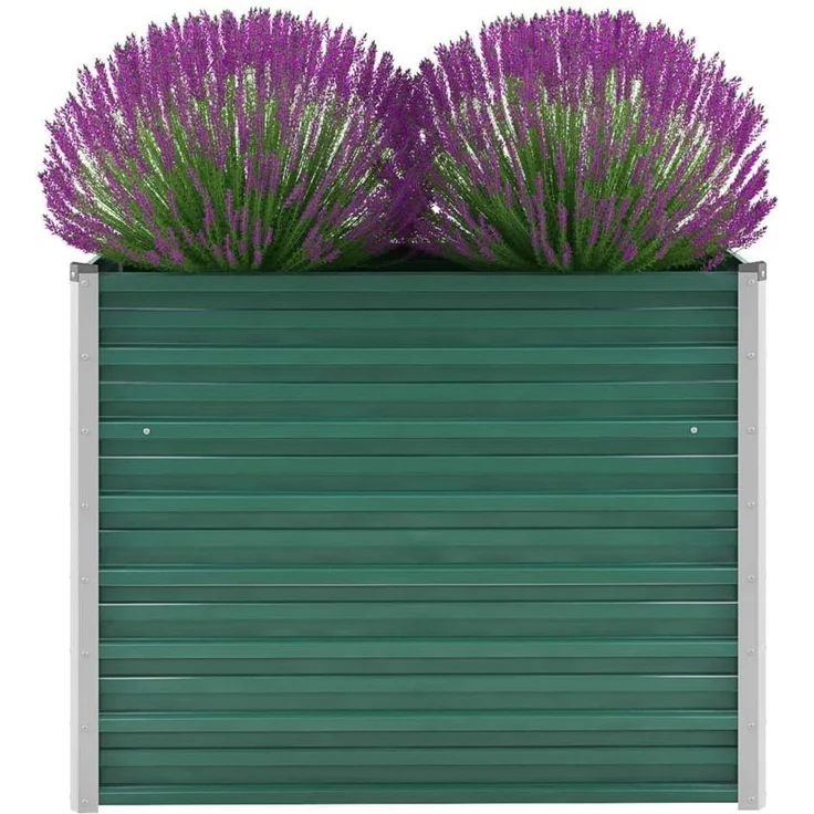 DELUKE® Hochbeet für Garten OSKAR Grün 100x40x77cm Verzinkter Stahl Hochbeet Metall Gartenbeet Kräuterbeet Blumenbeet Beet hoch Frühbeet für Garten Gemüsebeet – Bild 3