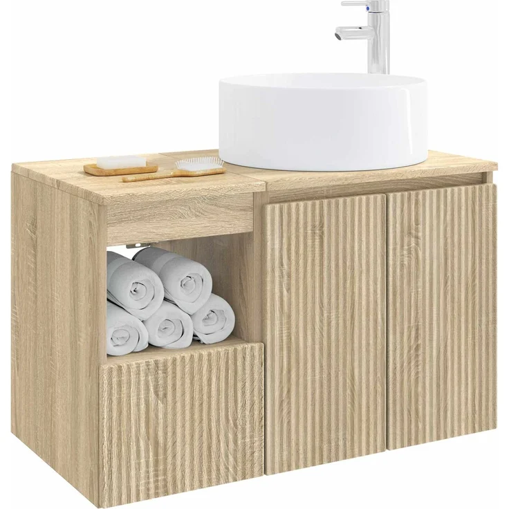 vidaXL Badezimmerschrank-Set 2 stk. Sonoma-Eiche 79,5 x 44,5 x 80 cm 3404106 – Bild 3