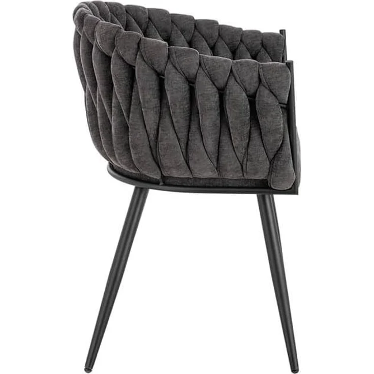 HOME DELUXE Esszimmerstuhl gewebt AYLA - 1er Set Dunkelgrau – Bild 5