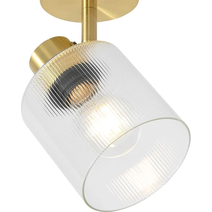 Qazqa LED Aufbaustrahler Laura, ohne Leuchtmittel, E27, Gold, Art Deco, Glas, 1-flammig – Bild 6