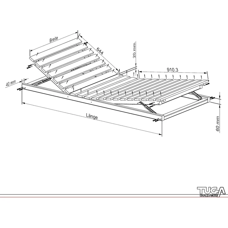 Ergonomischer Holzrahmen Kopf- und Fußteil verstellbar ''Ergo-Eva'' 70 200 Zirbe – Bild 8