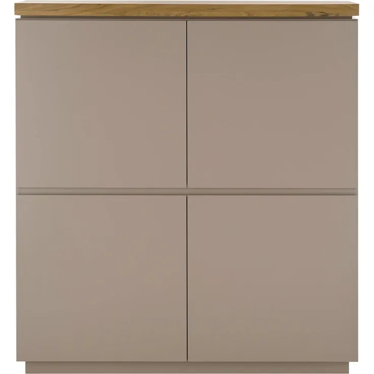 Kommode Palamos in grau matt und Akazie massiv 113 x 123 cm