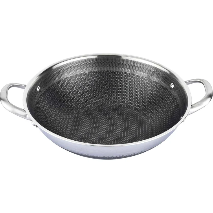 Bratpfanne Edelstahl 40 cm Antihaft Wokpfanne Glasdeckel Asia Schmortopf Induktion – Bild 4