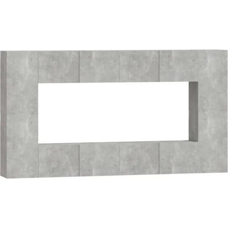 8-tlg. TV-Schrank-Set Betongrau Holzwerkstoff [3114289]
