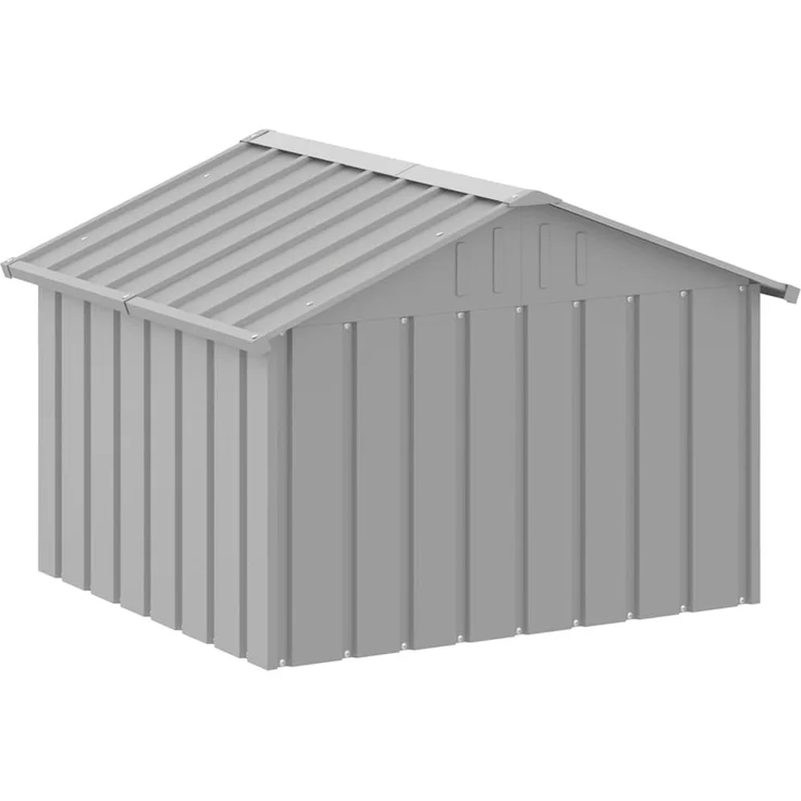vidaXL Hundehütte Grau 116,5x103x81,5 cm Verzinkter Stahl 171542 – Bild 7