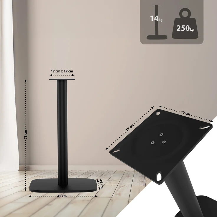 CLP Tischgestell Marudi aus pulverbeschichtetem Stahl für drinnen und draußen,schwarz eckig – Bild 2