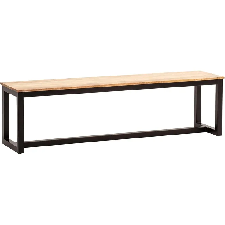 Esszimmerbank 120x40x45cm Akazie Massivholz Metall Loft-Style Industrial