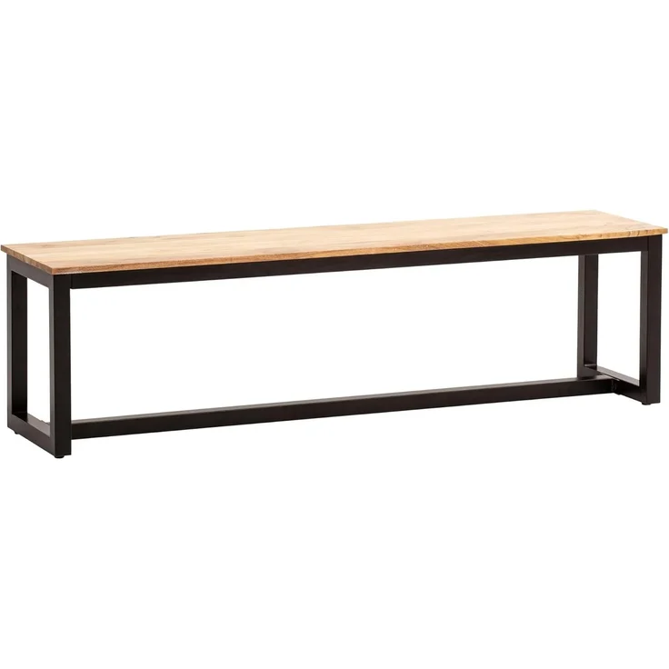 Esszimmerbank 120x40x45cm Akazie Massivholz Metall Loft-Style Industrial – Bild 1