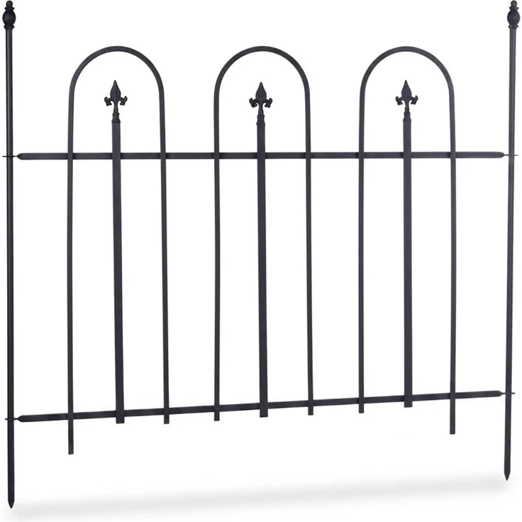 Relaxdays Gartenzaun Metall 4er Set GOTH – Bild 6