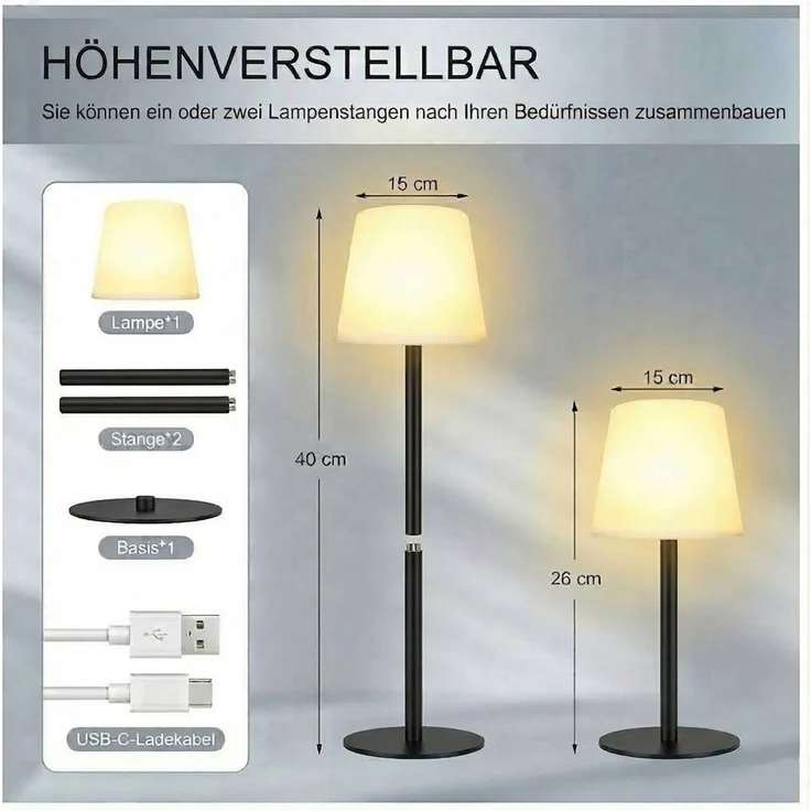 Coen Bakker Deco BV LED Außen-Tischleuchte Akku Tischlampe Multicolor mit 8 Einst. IP44, verschiedene Lichteffekte, LED fest verbaut, Kaltweiß, Warmweiß – Bild 4