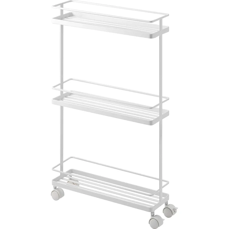 Yamazaki Servierwagen aus weißem Stahl mit Rollen - L38 cm - Weiß – Bild 1