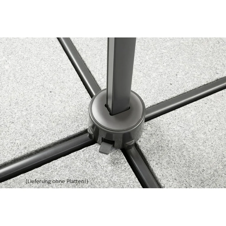 Sonnenschirm Rhodos Junior 270x270/8 quadratisch, ca. 270 x 270 cm rot – Bild 5