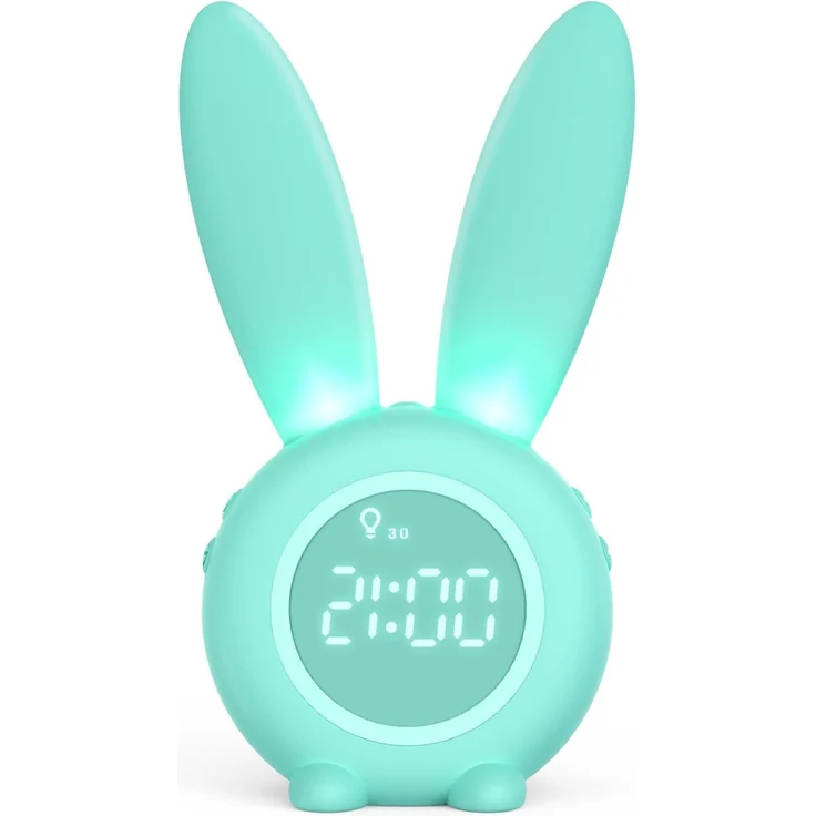 EXTSUD LED Nachtlicht Kinder Lichtwecker Cute Rabbit Kinderwecker, Creative Nachttischlampe Snooze-Funktion zeitgesteuertes Nachtlicht – Bild 1