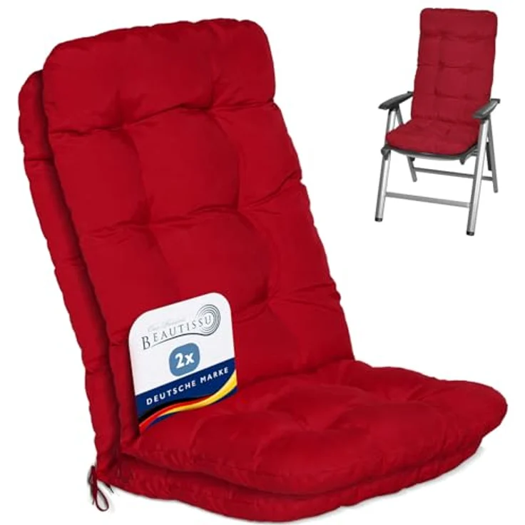 2er Set Beautissu Hochlehner Auflage Flair HL Rot – Bild 2