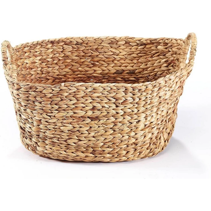 Kobolo Aufbewahrungskorb Korb aus Wasserhyazinthe mit Griffen 51x36x36cm – Bild 2