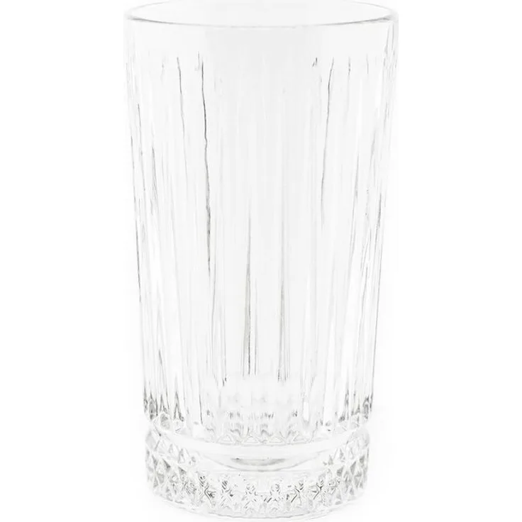 Almina Elisa 6 Tlg. Trinkgläser-Set Longdrinkgläser mit Riffle Design 300 ml