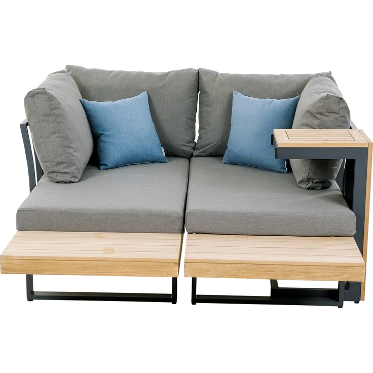 greemotion Lounge-Set Lana, 3-tlg. Aluminium Garten-Ecksofa-Set mit Tisch und Kissen – Bild 8