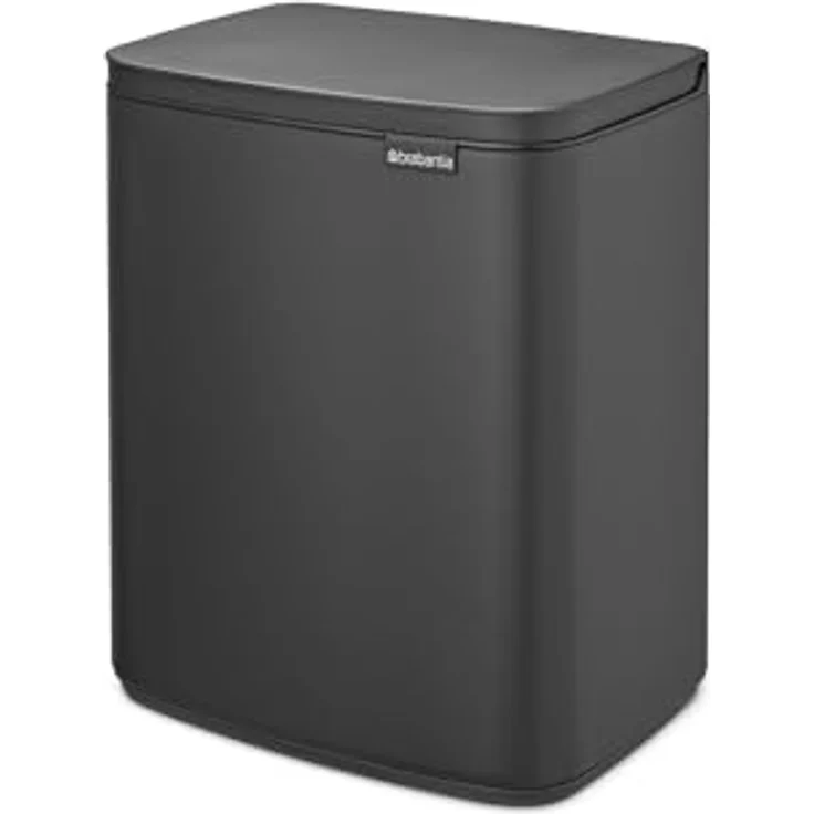 Brabantia Bo Mülleimer 12 l, Kompakter rechteckiger Abfallbehälter mit Softclose-Deckel und herausnehmbarem Inneneimer, mineral infinite grey – Bild 2