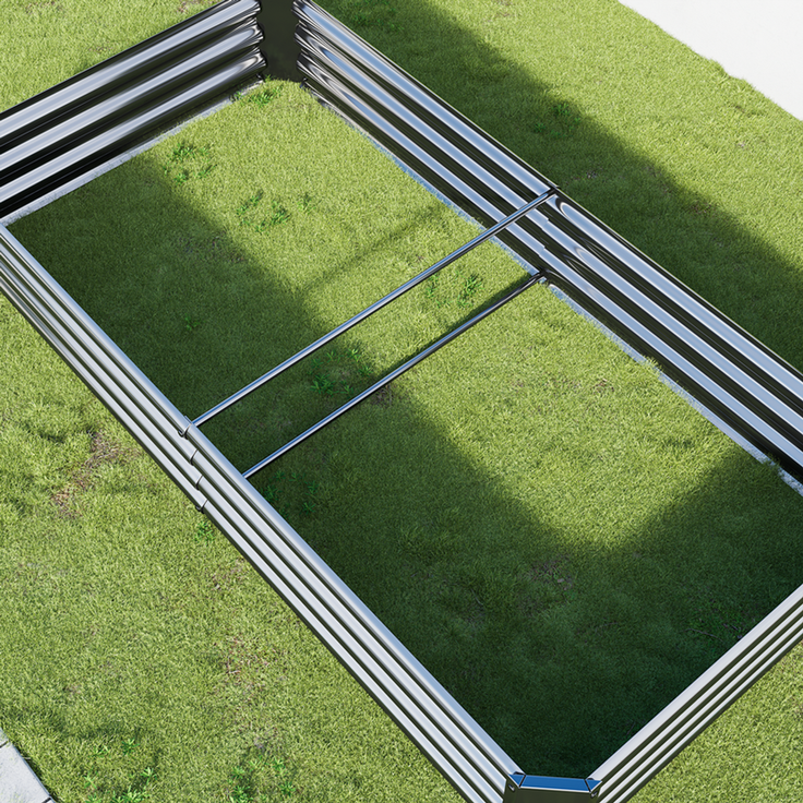 Homerecommend Hochbeet 180x90x30 cm, Gartenbett und Pflanzenkasten aus verzinktem Stahl, für Gemüse und Kräuter, Schwarz – Bild 4