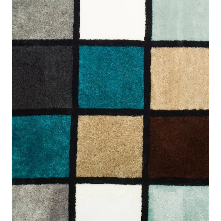 Wohndecke Antigua, Gözze, mit modernem Karo, Kuscheldecke, 150x200 cm – Bild 1