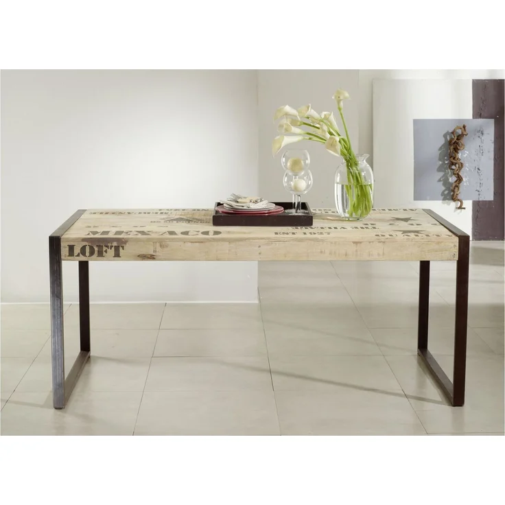 Esstisch Mango 120x70x76 natur bedruckt FACTORY #122 – Bild 3