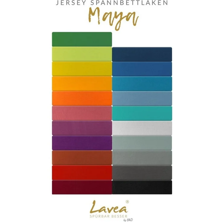 Lavea Spannbettlaken Maya, Betttuch aus 100% Baumwolle, 60x130-200x220cm, fusselfrei und pflegeleicht, Gummizug: rundum, (1 Stück), geeignet für Matratzen, Topper, Boxspringbetten und Wasserbetten – Bild 3
