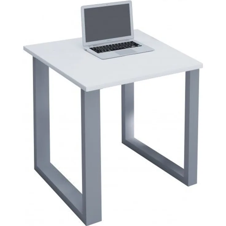 VCM Schreibtisch Lona 914680 Silber / Weiß H. 76 x B. 140 x T. 50 cm