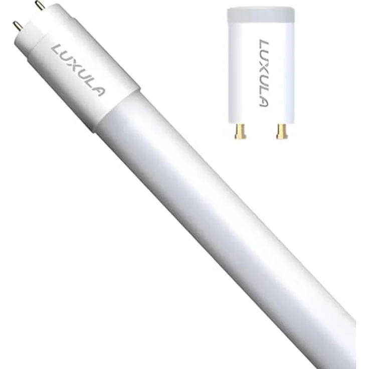 LUXULA LED Röhre 120cm T8 G13, 18W 2880lm Kaltweiß 6000K, bruchsicher und blendfrei, inkl. Starter-Brücke – Bild 1