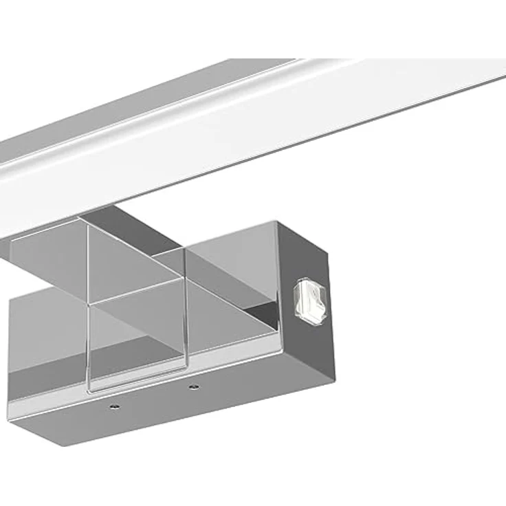 kalb LED Spiegelleuchte Spiegelleuchte chrom oder schwarz 500mm, mit integriertem Netzschalter, Chrom – Bild 3